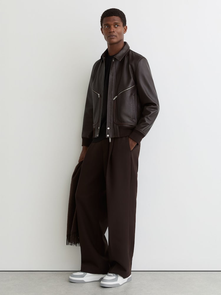 Reiss Dusty Blue/White Cast Bonded-Leather Chunky Sole Trainers - Image 2 of 5 Reiss Dusty Blue/White Cast Bonded-Leather Chunky Sole Trainers - Image 2 of 5