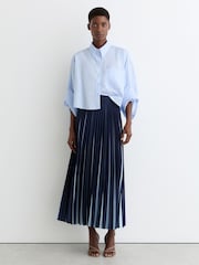 Reiss Navy/Pale Blue Serena Skirt - Image 4 of 7