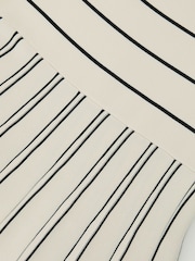 Reiss Ivory/Black Alice Knitted Stripe Pleated Midi Skirt - Image 6 of 6