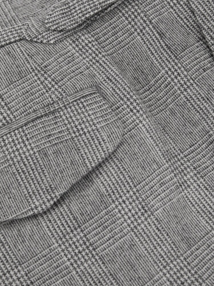 Reiss Grey Baron Wool-Blend Check Tapered Trousers - Image 6 of 6