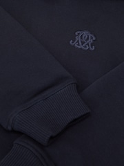 Reiss Navy Blue Conlin 9-13 yrs Monogram Embroidered Relaxed Hoodie - Image 6 of 6
