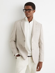 Reiss Bardo Cotton and Wool Single-Breasted Blazer Classic-Fit in Check - תמונה 1 מתוך 8