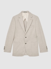 Reiss Bardo Cotton and Wool Single-Breasted Blazer Classic-Fit in Check - תמונה 2 מתוך 8