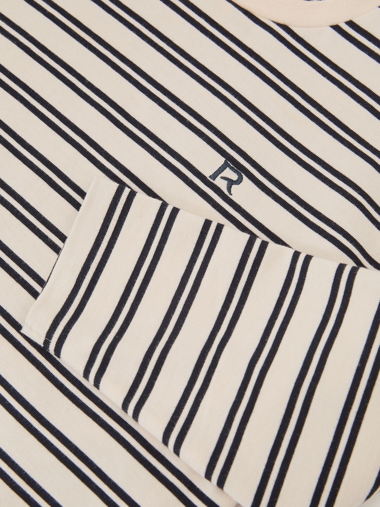 Reiss Navy/White Marley 9-13 yrs Cotton Stripe Long-Sleeve T-Shirt - Image 5 of 5