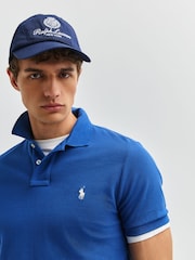 Polo Ralph Lauren Dusty Azure Blue Custom Fit Pique Polo Shirt - Image 5 of 6
