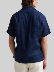 Polo Ralph Lauren Newport Navy Camp Collar Linen Shirt - Image 2 of 6