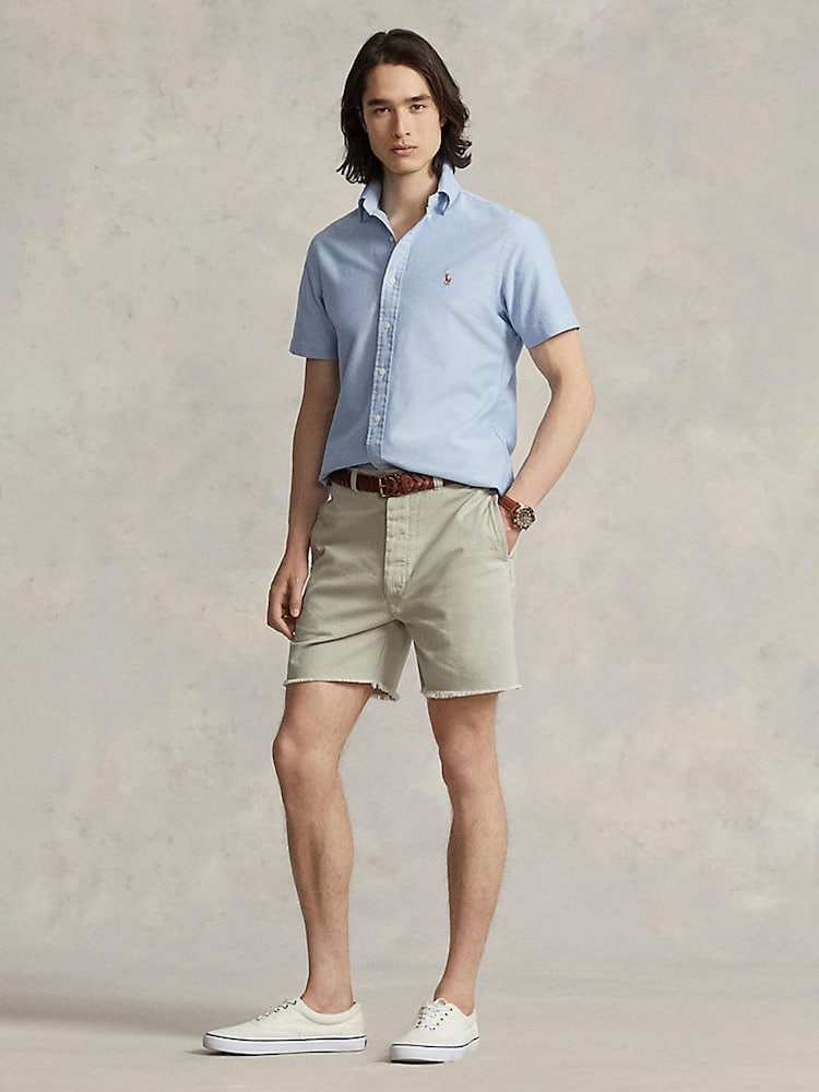 Polo Ralph Lauren Light Blue Custom Fit Short Sleeve Oxford Shirt - Image 2 of 7