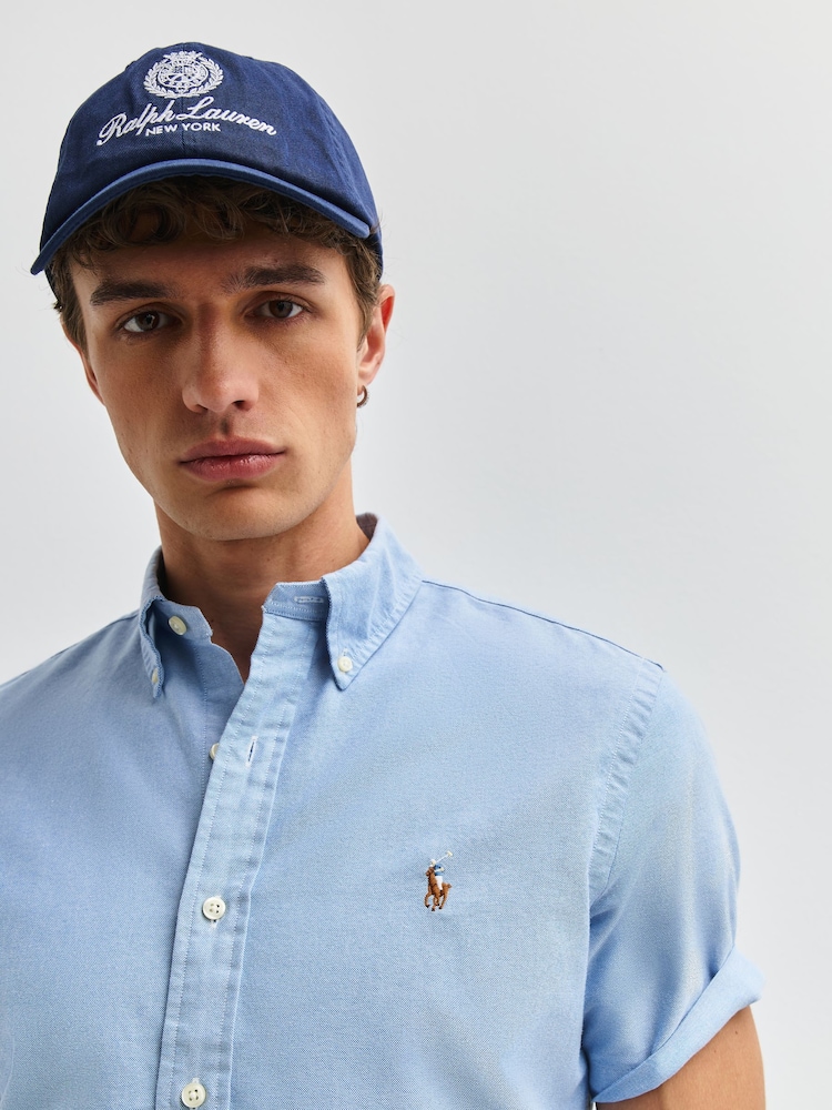 Polo Ralph Lauren Light Blue Custom Fit Short Sleeve Oxford Shirt - Image 7 of 7