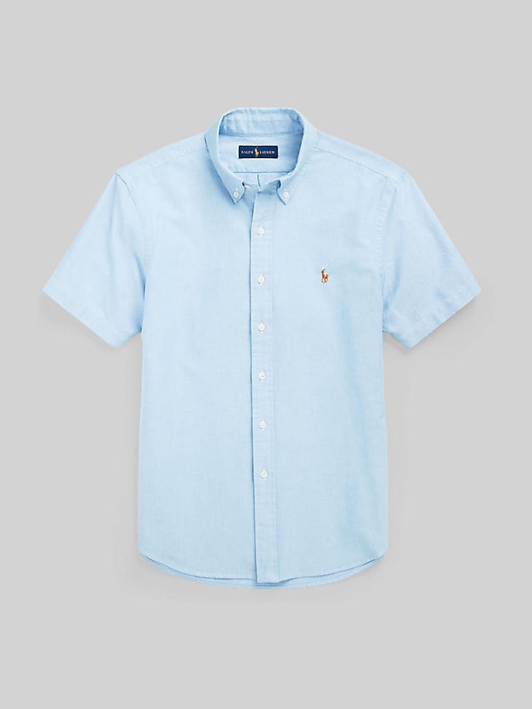 Polo Ralph Lauren Light Blue Custom Fit Short Sleeve Oxford Shirt - Image 8 of 8