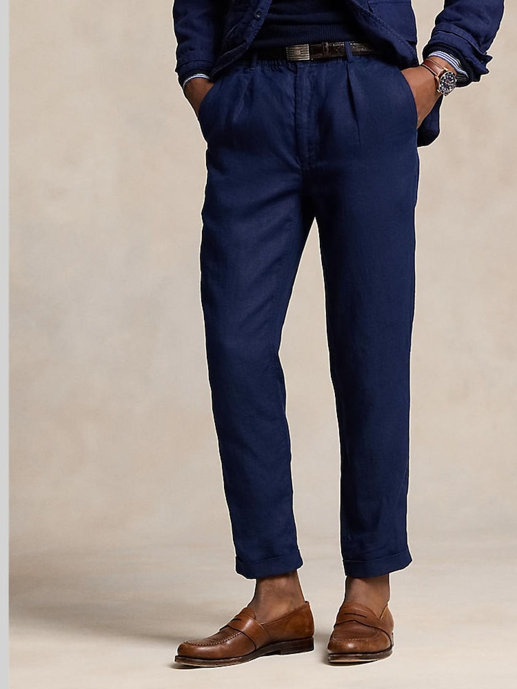 Polo Ralph Lauren Newport Navy Prepster Linen Trousers - Image 2 of 5