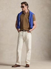 Polo Ralph Lauren Brown Custom Fit Pique Polo Shirt - Image 3 of 4