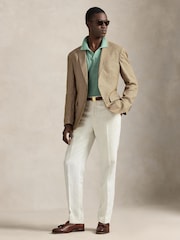 Polo Ralph Lauren Faded Mint Cotton Linen Knit Polo Shirt - Image 2 of 10