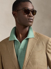 Polo Ralph Lauren Faded Mint Cotton Linen Knit Polo Shirt - Image 7 of 10