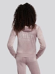 Juicy Couture Purple Diamante Zip Through Hoodie - Image 3 of 8