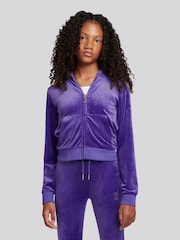 Juicy Couture Blue Diamante Zip Through Hoodie - Image 1 of 8