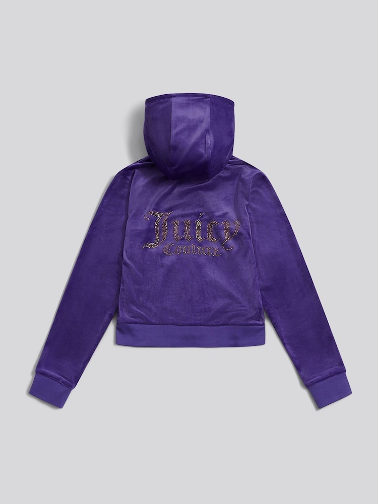 Juicy Couture Blue Diamante Zip Through Hoodie - Image 8 of 8 Juicy Couture Blue Diamante Zip Through Hoodie - Image 8 of 8