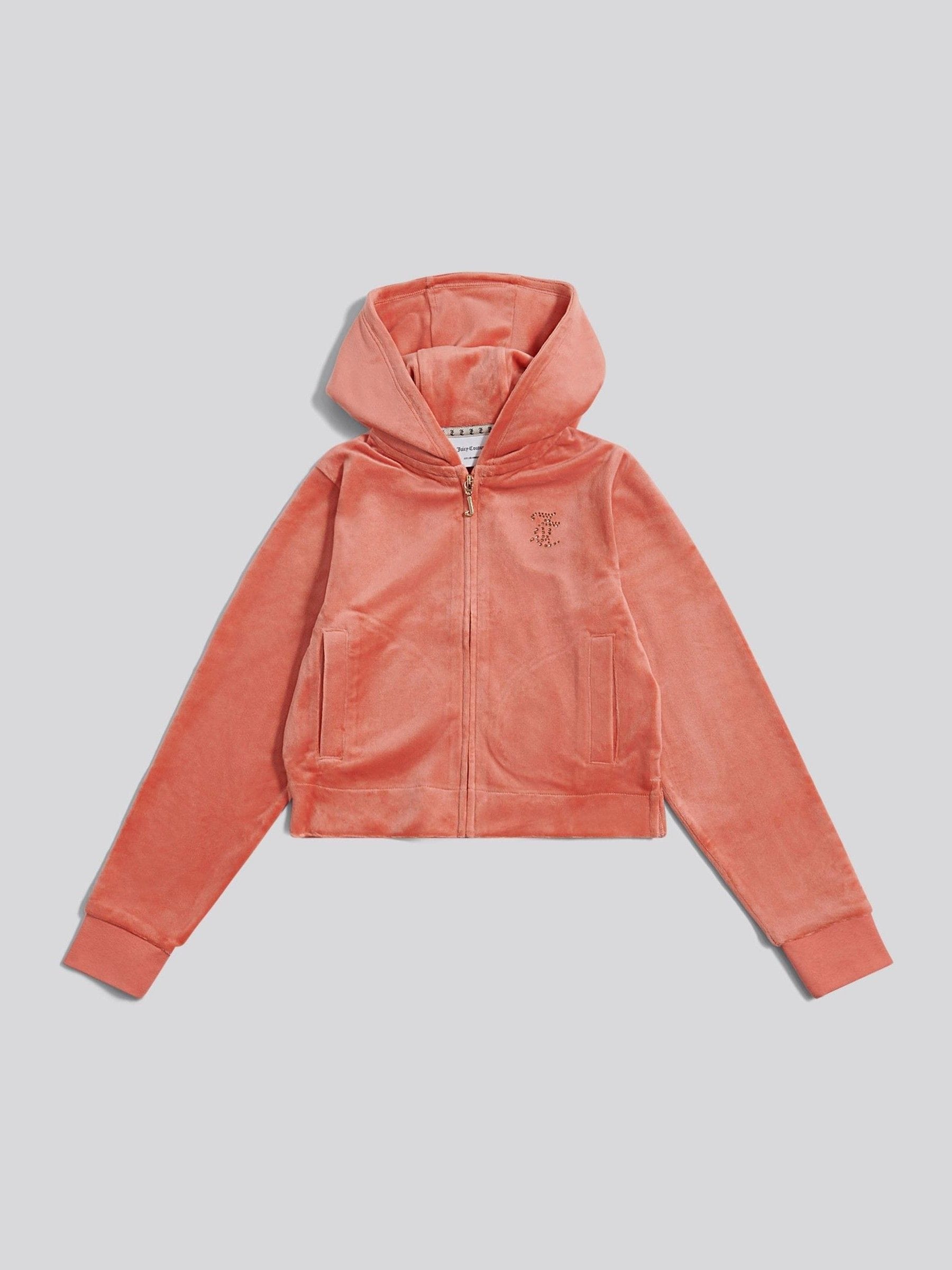 Buy Juicy Couture Orange Juicy Arch Zip Thru Diamante Hoodie from