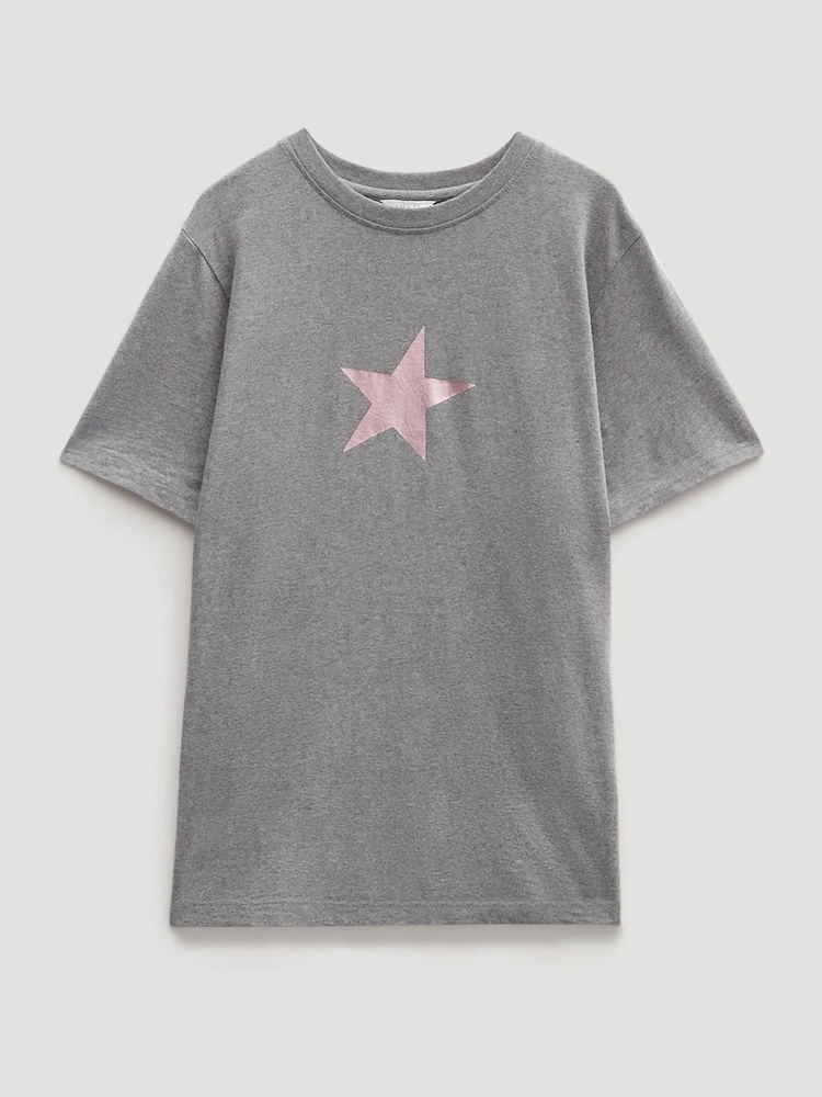 Hush Grey Metallic Star Graphic T-Shirt - Image 5 of 5