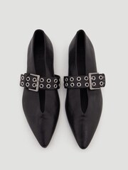 Hush Black Buckled Leather Ballerina Flats - Image 5 of 5