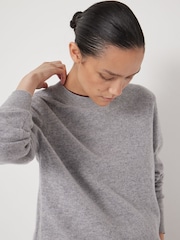 Hush Grey Ivy Fine Merino Crew Jumper - Image 3 of 5