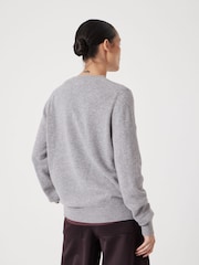 Hush Grey Ivy Fine Merino Crew Jumper - Image 4 of 5