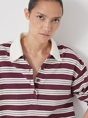 Hush Brown Striped Polo Top - Image 7 of 8