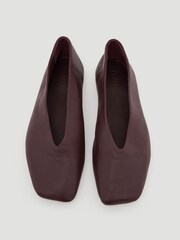 Hush Red Asymmetric Leather Ballet Flats - Image 3 of 4