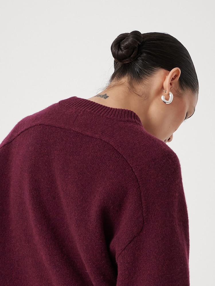 Hush Purple Nina Merino Wool Cropped Jumper - Image 6 of 6 Hush Purple Nina Merino Wool Cropped Jumper - Image 6 of 6