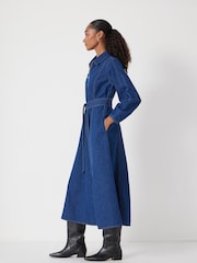 Hush Blue Denim Long Sleeve Midi Dress - Image 3 of 6