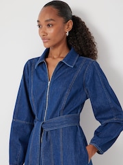 Hush Blue Denim Long Sleeve Midi Dress - Image 5 of 6