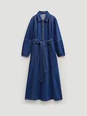 Hush Blue Denim Long Sleeve Midi Dress - Image 6 of 6