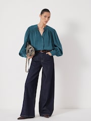 Hush Green Puff Sleeve Blouse - Image 3 of 5
