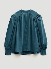 Hush Green Puff Sleeve Blouse - Image 5 of 5