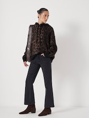 Hush Black Eliana Cropped Mid Rise Bootcut Jeans - Image 2 of 6