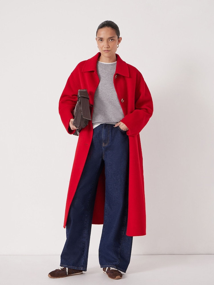 Hush Red Edie Pure Wool Double Faced Coat - Image 1 of 8