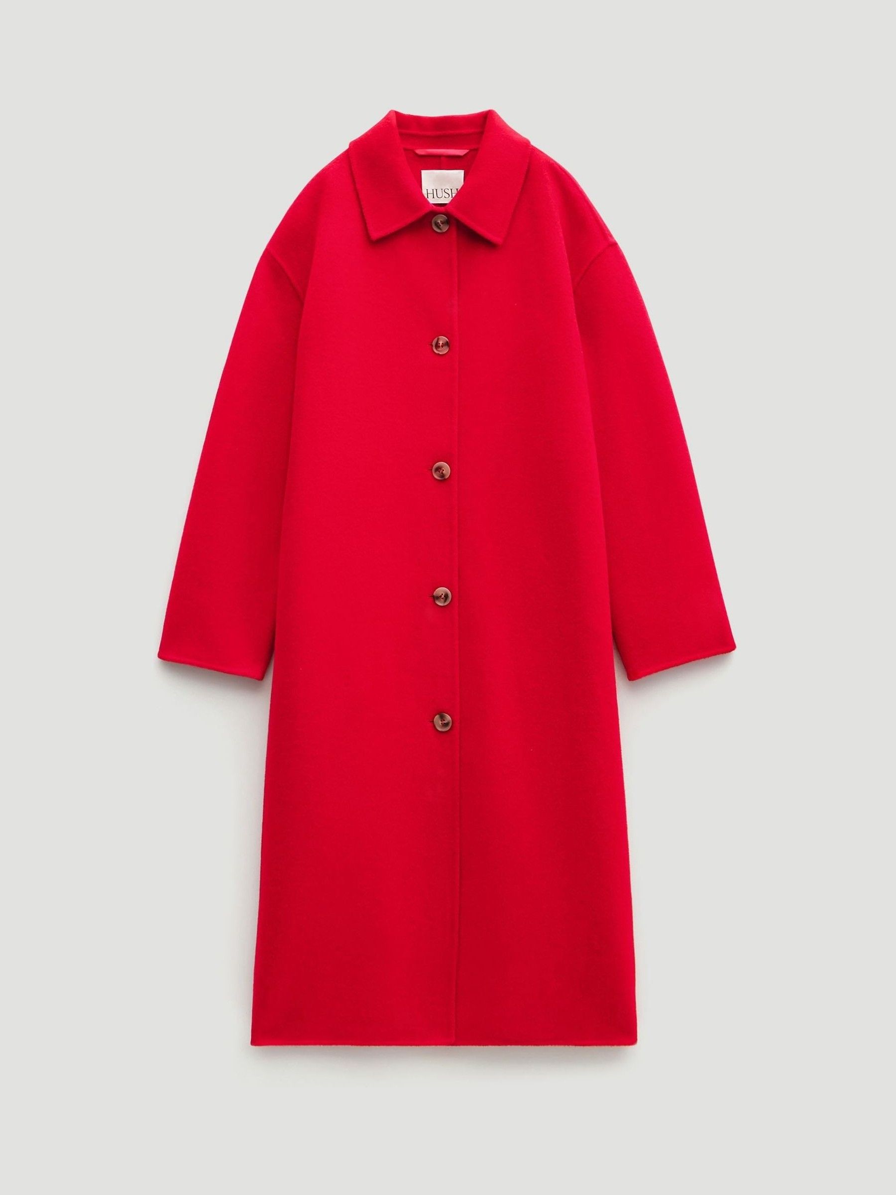 Buy Hush Red Edie Pure Wool Double Faced Coat from Next USA