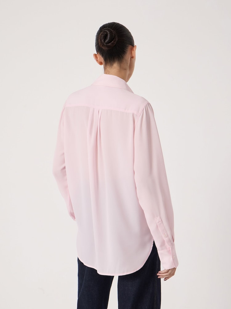 Hush Pink Long Sleeve Ruffle Sheer Shirt - Image 2 of 4