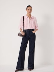 Hush Pink Long Sleeve Ruffle Sheer Shirt - Image 3 of 4