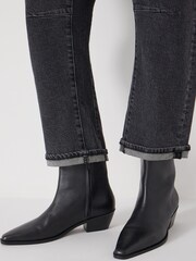 Hush Black Leather Square-Toe Boots - Image 1 of 4