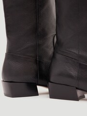 Hush Black Leather Square-Toe Boots - Image 2 of 4