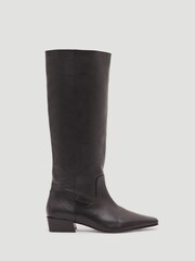 Hush Black Leather Square-Toe Boots - Image 3 of 4