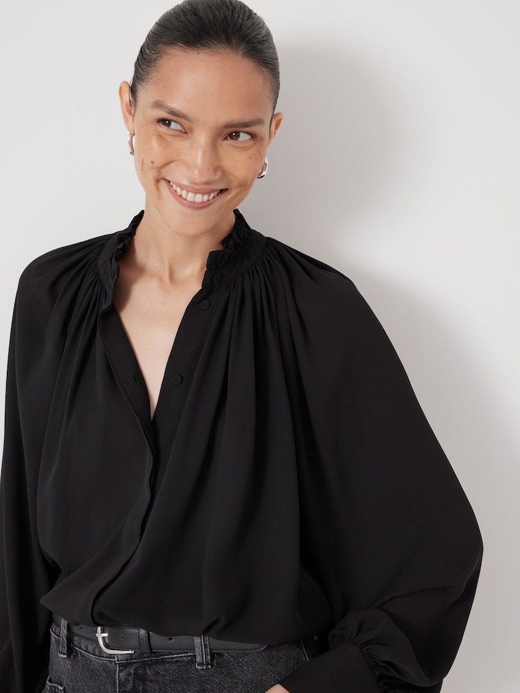 Hush Black Fleur Floaty Chiffon Blouse - Image 1 of 6
