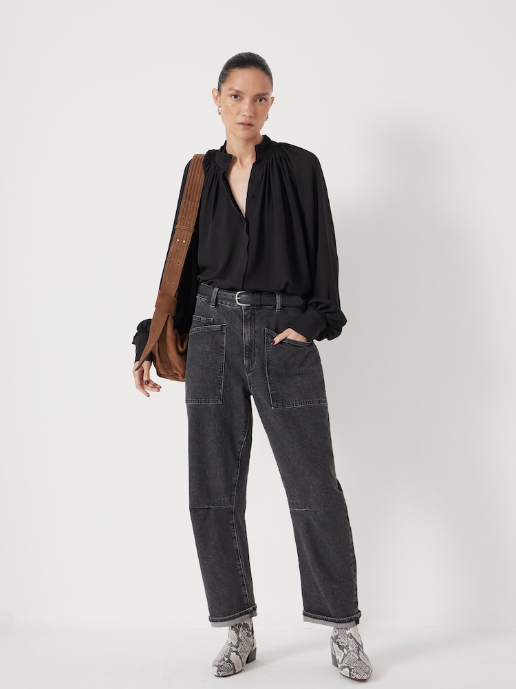 Hush Black Fleur Floaty Chiffon Blouse - Image 2 of 6