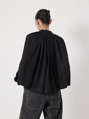 Hush Black Fleur Floaty Chiffon Blouse - Image 5 of 6
