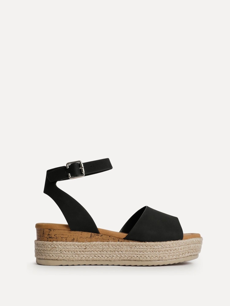 Linzi Black Nirvana Espadrille Flatform Sandals - Image 2 of 5