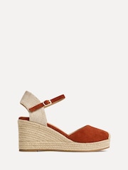 Linzi Orange Present Closed-Toe Wedge Sandals - Image 2 of 5
