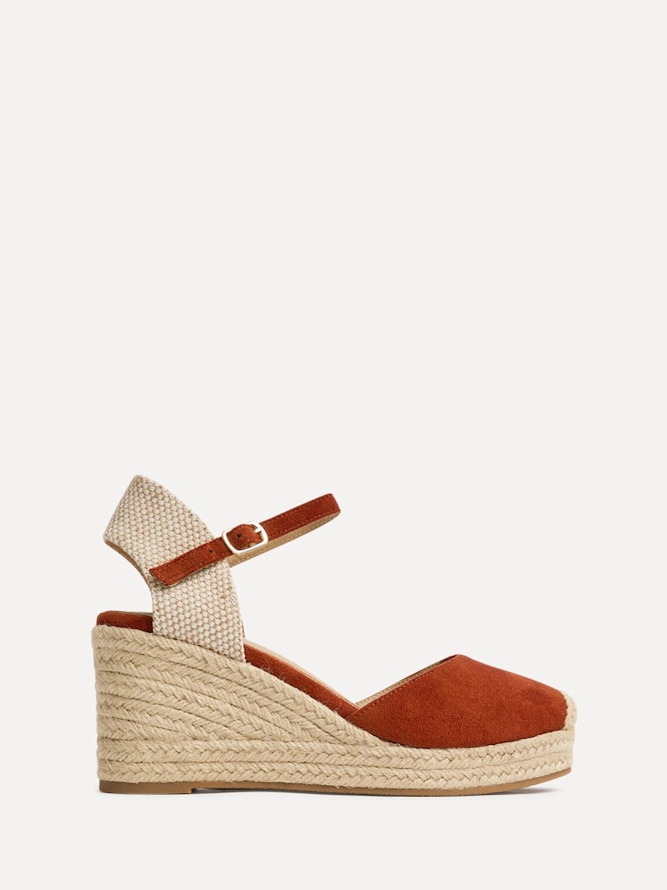 Linzi Orange Present Closed-Toe Wedge Sandals - Image 2 of 5