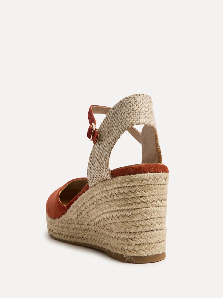 Linzi Orange Present Closed-Toe Wedge Sandals - Image 5 of 5