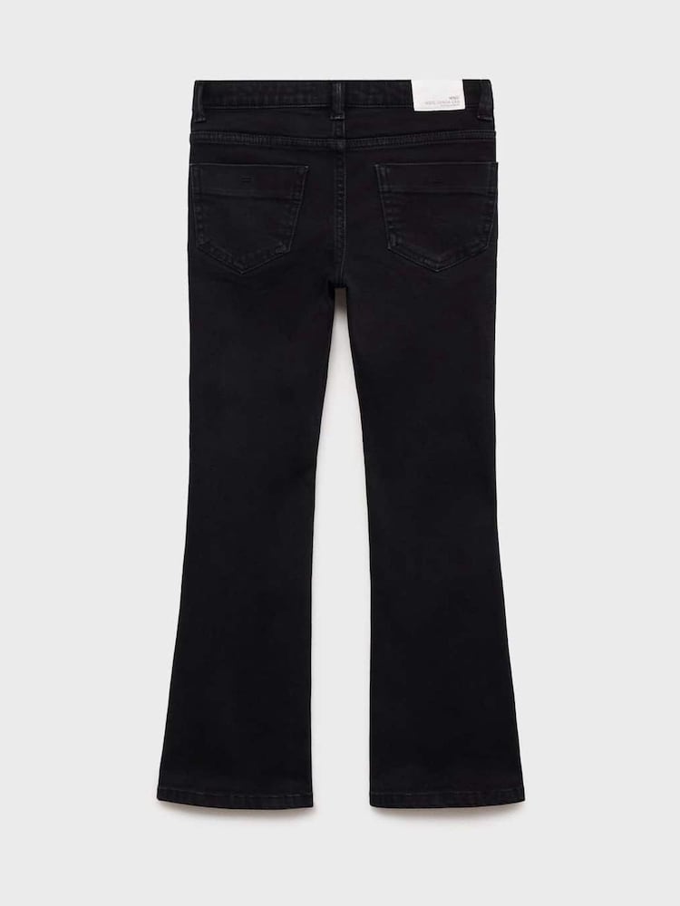 Mango Black Buttons Flare Jeans - Image 1 of 3