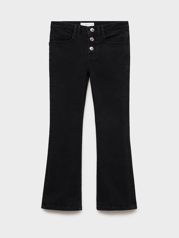 Mango Black Buttons Flare Jeans - Image 2 of 3